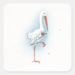 Oude Ooievaar Vierkante Sticker