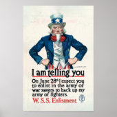 Oude oom Sam Eerste Wereldoorlog legerposter Poster (Voorkant)