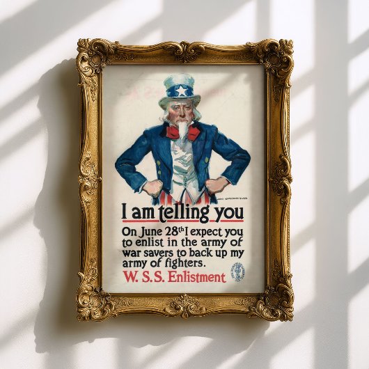 Oude oom Sam Eerste Wereldoorlog legerposter Poster
