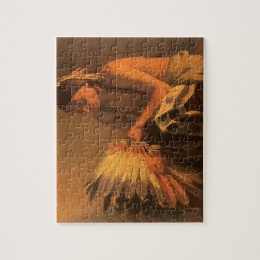 Oude Oorlog Bonnet van Joseph Henry Sharp Legpuzzel (Verticaal)