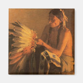 Oude Oorlog Bonnet van Joseph Henry Sharp Magneet (Voorkant)