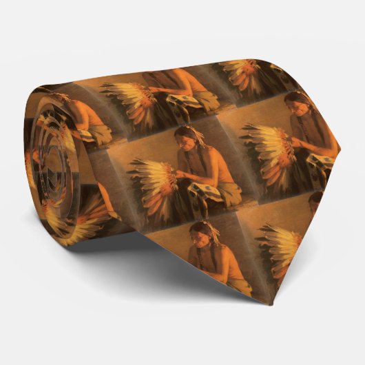 Oude Oorlog Bonnet van Joseph Henry Sharp Stropdas (Opgerold)