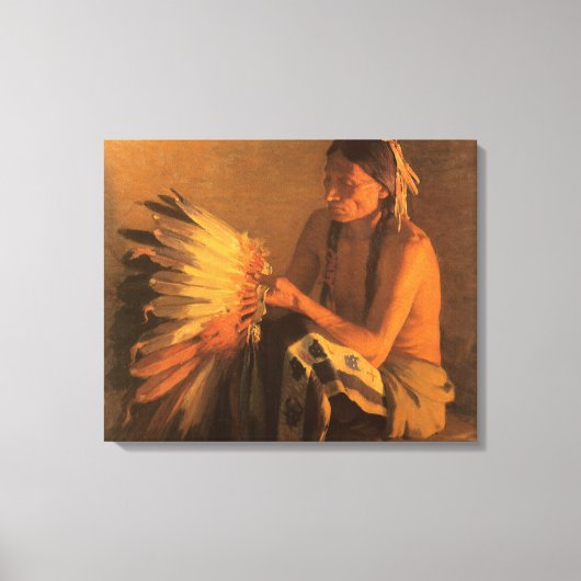 Oude Oorlogshoed door Joseph Henry Sharp Canvas Afdruk (Voorkant)