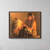 Oude oorlogshoed door Joseph Henry Sharp Canvas Afdruk (Voorkant)