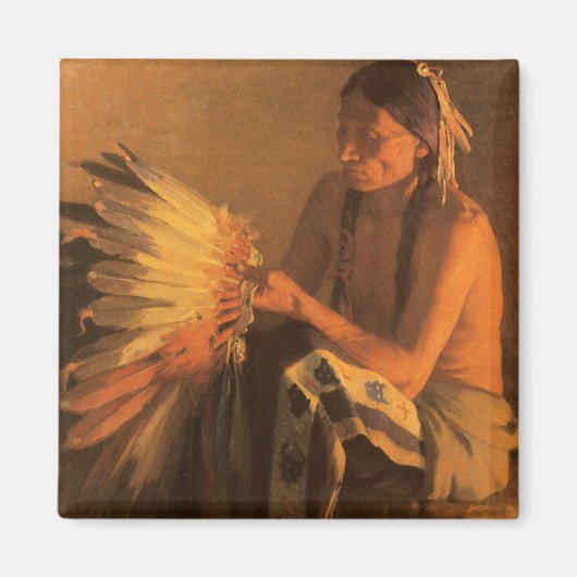 Oude Oorlogshoed door Joseph Henry Sharp Magneet (Voorkant)