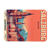 Oude Oostenrijk hoofdstad salzburg skyline Magneet (Horizontaal)