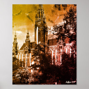 Oude Oostenrijk Wenen Rathaus gemeentehuis Poster