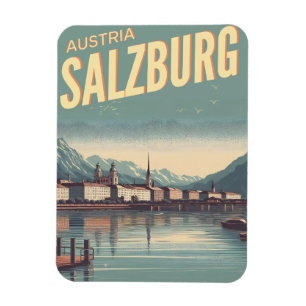 Oude Oostenrijkse hoofdstad Salzburg skyline Magneet