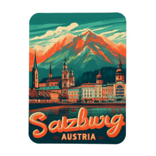 Oude Oostenrijkse hoofdstad Salzburg skyline Magneet