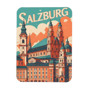 Oude Oostenrijkse hoofdstad Salzburg skyline Magneet