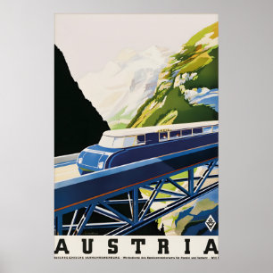 Oude Oostenrijkse Spoorwegen Reisposter Alpen Trei Poster