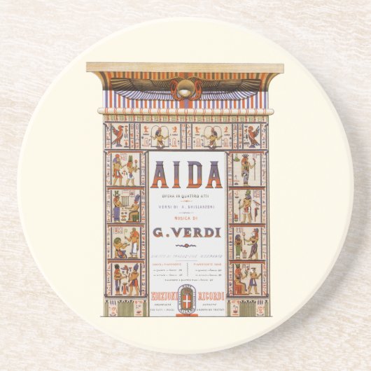 Oude operamuziek, Egyptische Aida van Verdi Zandsteen Onderzetter (Voorkant)