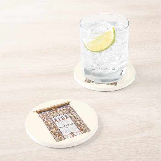 Oude operamuziek, Egyptische Aida van Verdi Zandsteen Onderzetter (Zijkant)