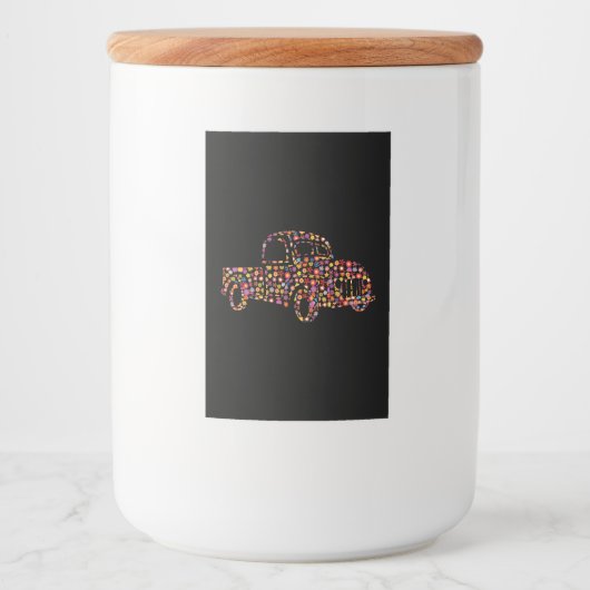 Oude ophaaltrommel voedselcontainer etiket (Voorkant)