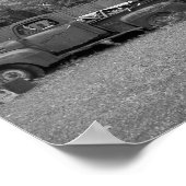 Oude ophaaltruck zwart-witfotografie poster (Hoek)