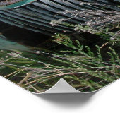 Oude ophaalwagen in veldfoto poster (Hoek)