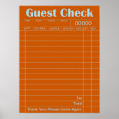 Oude Oranje Guest Check Poster (Voorkant)