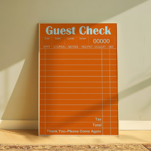Oude Oranje Guest Check Poster