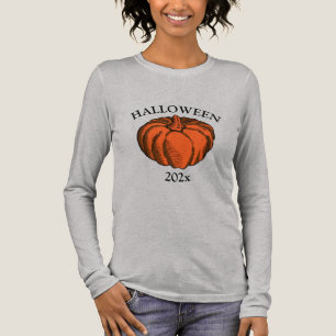 Oude Oranje Halloween Pompoen Inkt Kunst Tri-Blend Shirt