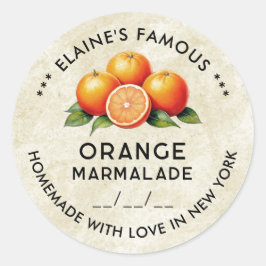 Oude oranje marmalade sticker met datum