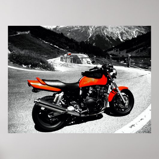 Oude oranje motor poster (Voorkant)