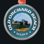 Oude Orchard Beach (C) Metalen Ornament<br><div class="desc">Oude Orchard Beach,  Maine.</div>