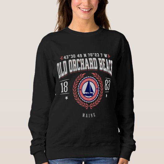 Oude Orchard Beach Maine Nautical Zeilboot Strand Trui (Voorkant)