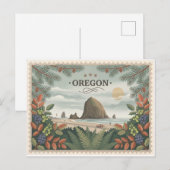 Oude Oregon State Reis Cannon Beach Haystack Briefkaart (Voorkant / Achterkant)