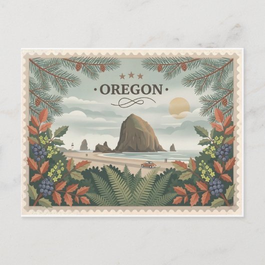 Oude Oregon State Reis Cannon Beach Haystack Briefkaart (Voorkant)