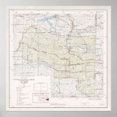 Oude Ouachita National Forest Map (1970) Poster (Voorkant)