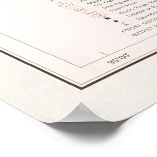 Oude Ouachita National Forest Map (1970) Poster (Hoek)