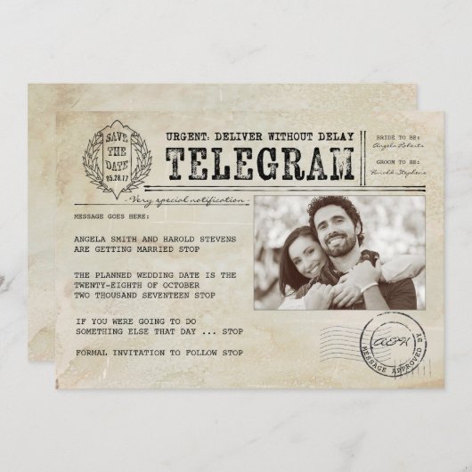 Oude Oude Oude Oude Oude Leeftijd sparen de Foto Aankondiging (Voorkant / Achterkant)