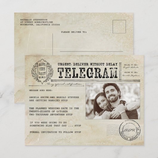  Oude Oude Oude Oude Oude Leeftijd sparen de Foto  Aankondigingskaart (Voorkant / Achterkant)