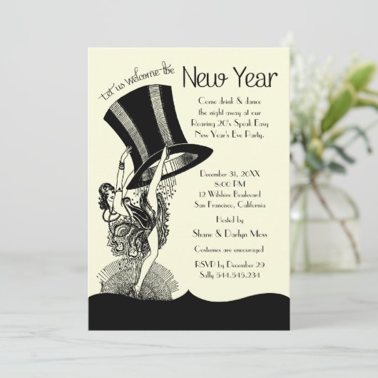 Oude Oude Partij van het Jaar van de Roaring 20 Kaart (Staand voorkant)