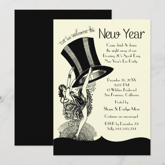Oude Oude Partij van het Jaar van de Roaring 20 Kaart (Voorkant / Achterkant)