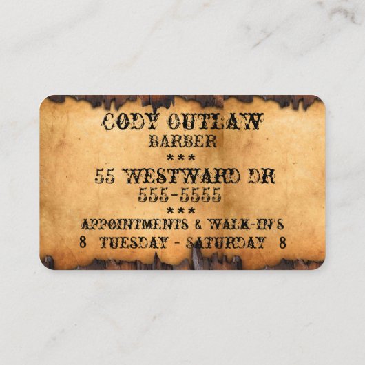 Oude Oude Westen Kijk eens Visitekaartje (Achterkant)