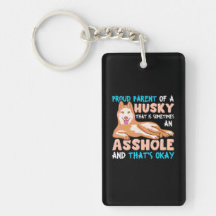Oude ouder van een handige hond sleutelhanger
