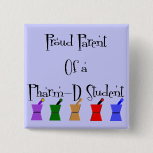 Oude ouder van een PharmD (apothekersstudent) gesc Vierkante Button 5,1 Cm