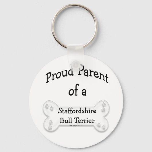 Oude ouder van een Staffy Sleutelhanger (Voorkant)