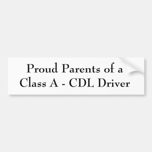 Oude ouders van klasse A - CDL-bestuurder Bumpersticker (Voorkant)