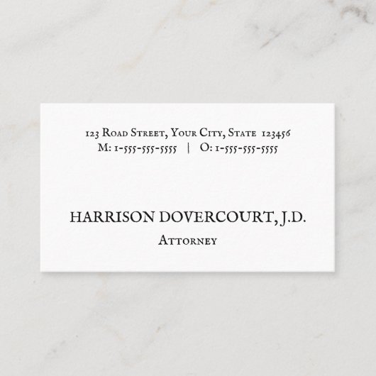 Oude, ouderwetse, traditionele stijlvolle Visiteka Visitekaartje (Voorkant)