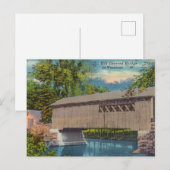 , oude overdekte brug in Vermont Briefkaart (Voorkant / Achterkant)