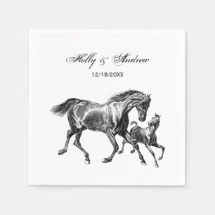 Oude Paarden Moeder Baby Veulen Servetten