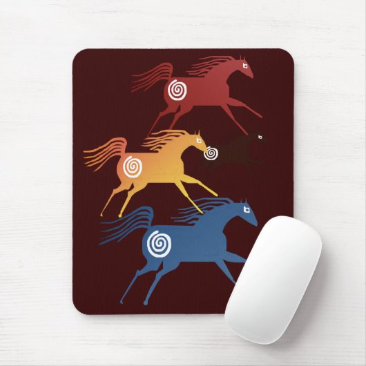 Oude paarden Mousepad Muismat (Met muis)