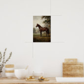Oude Paarden Schilderij Poster (Keuken)