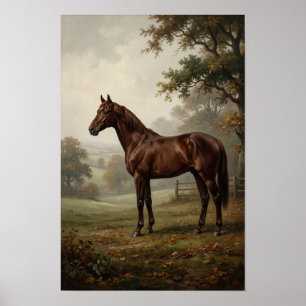Oude Paarden Schilderij Poster