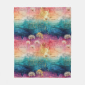 Oude Paardenbloem Abstract Patroon (1) Fleece Deken (Voorkant)