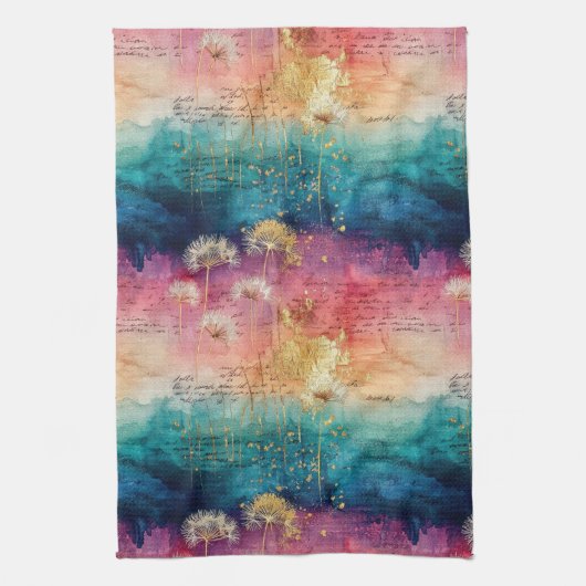 Oude Paardenbloem Abstract Patroon (1) Theedoek (Verticaal)