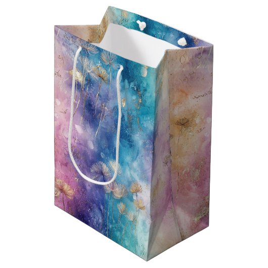 Oude Paardenbloem Abstract Patroon (2) Medium Cadeauzakje (Voorkant Gekanteld)