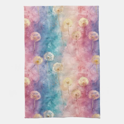 Oude Paardenbloem Abstract Patroon (3) Theedoek (Verticaal)